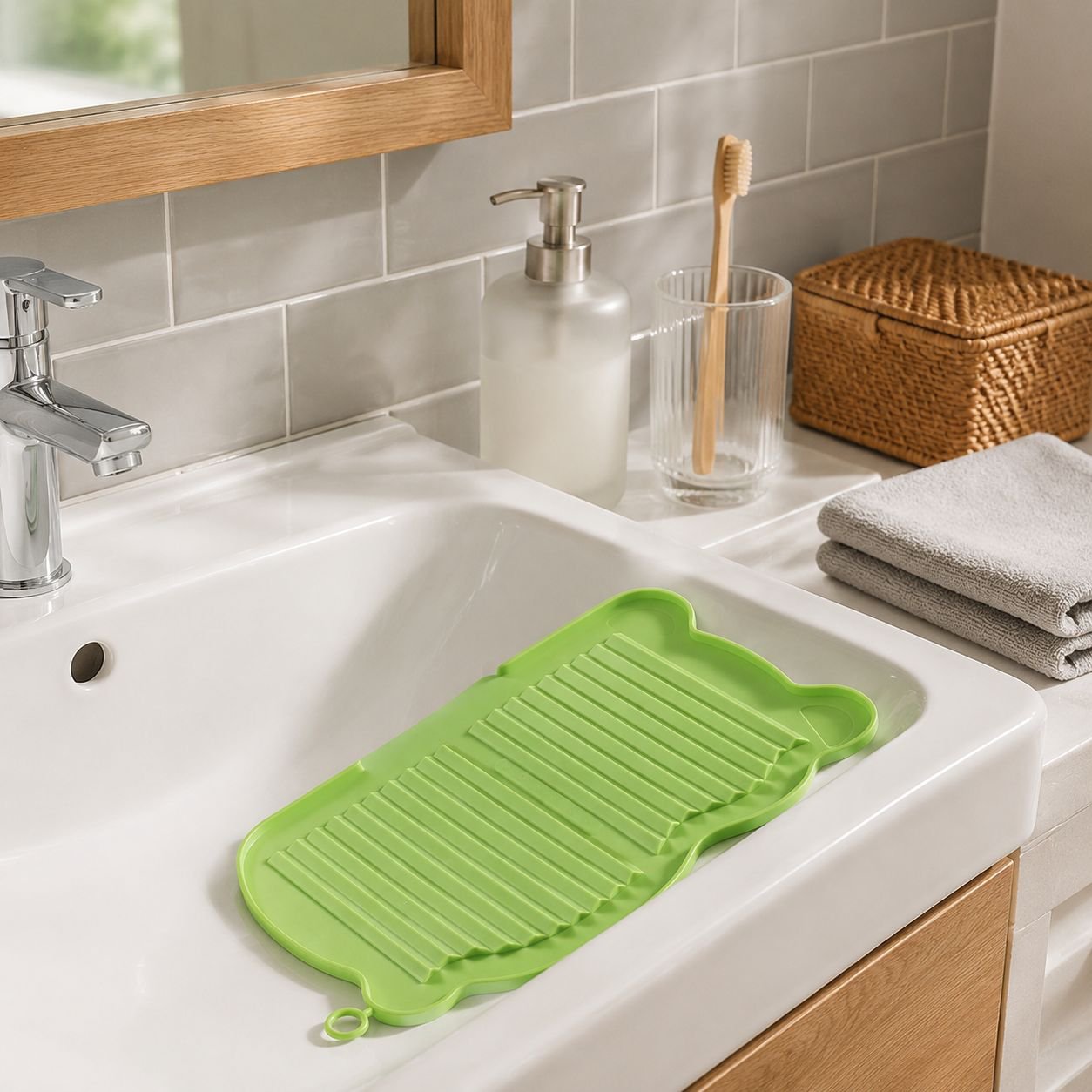 Household Multi-Functional Soft Silicone Washboard & Foldable Cutting Board