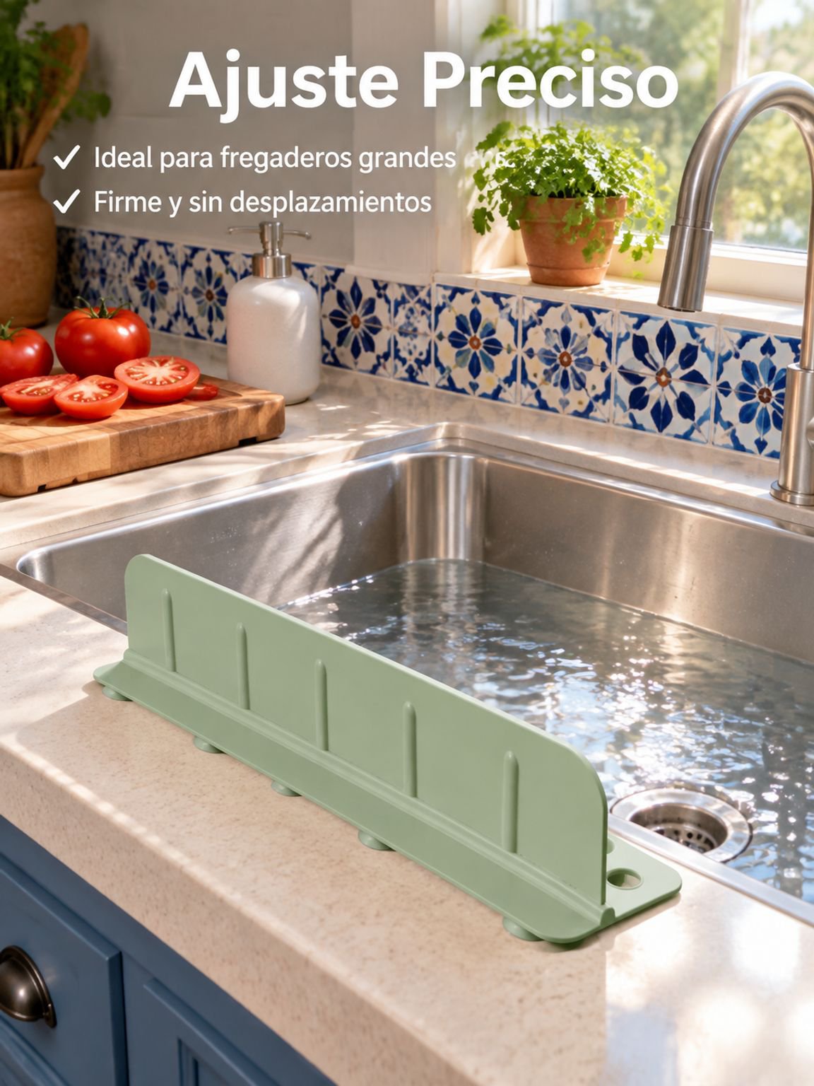 Panel plegable de protección contra salpicaduras para fregadero