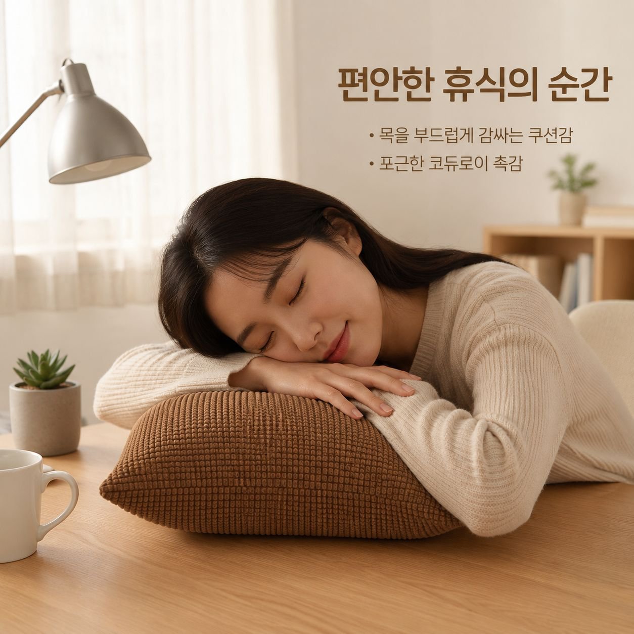 사각형 코듀로이 쿠션