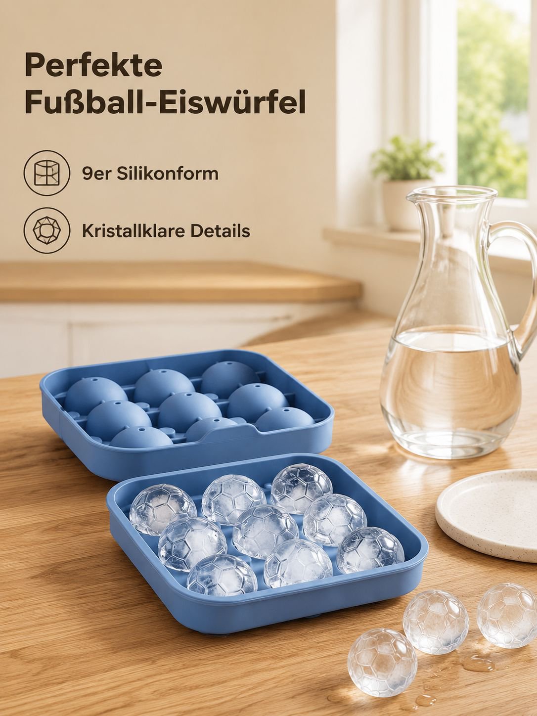 Lebensmittelechte runde Silikon-Eiswürfelform