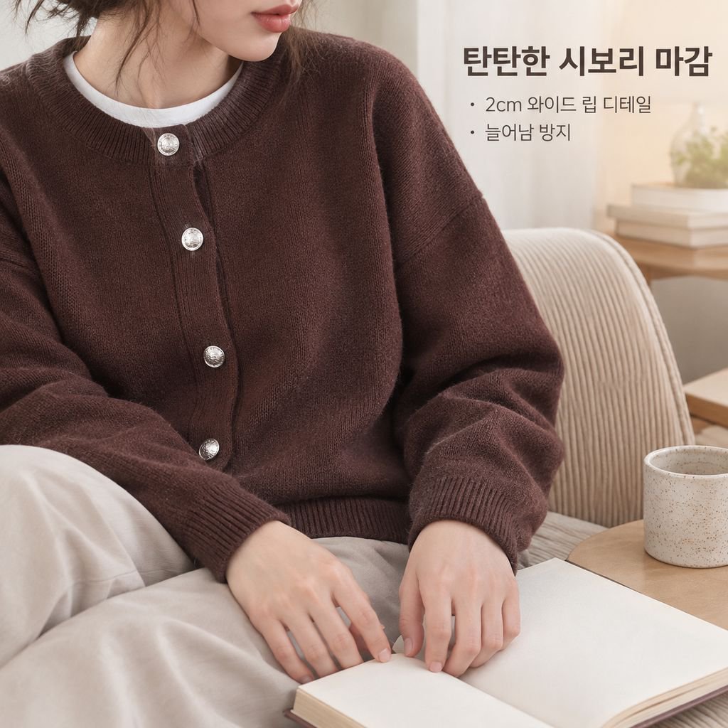 여성용 무지 루즈핏 니트 가디건