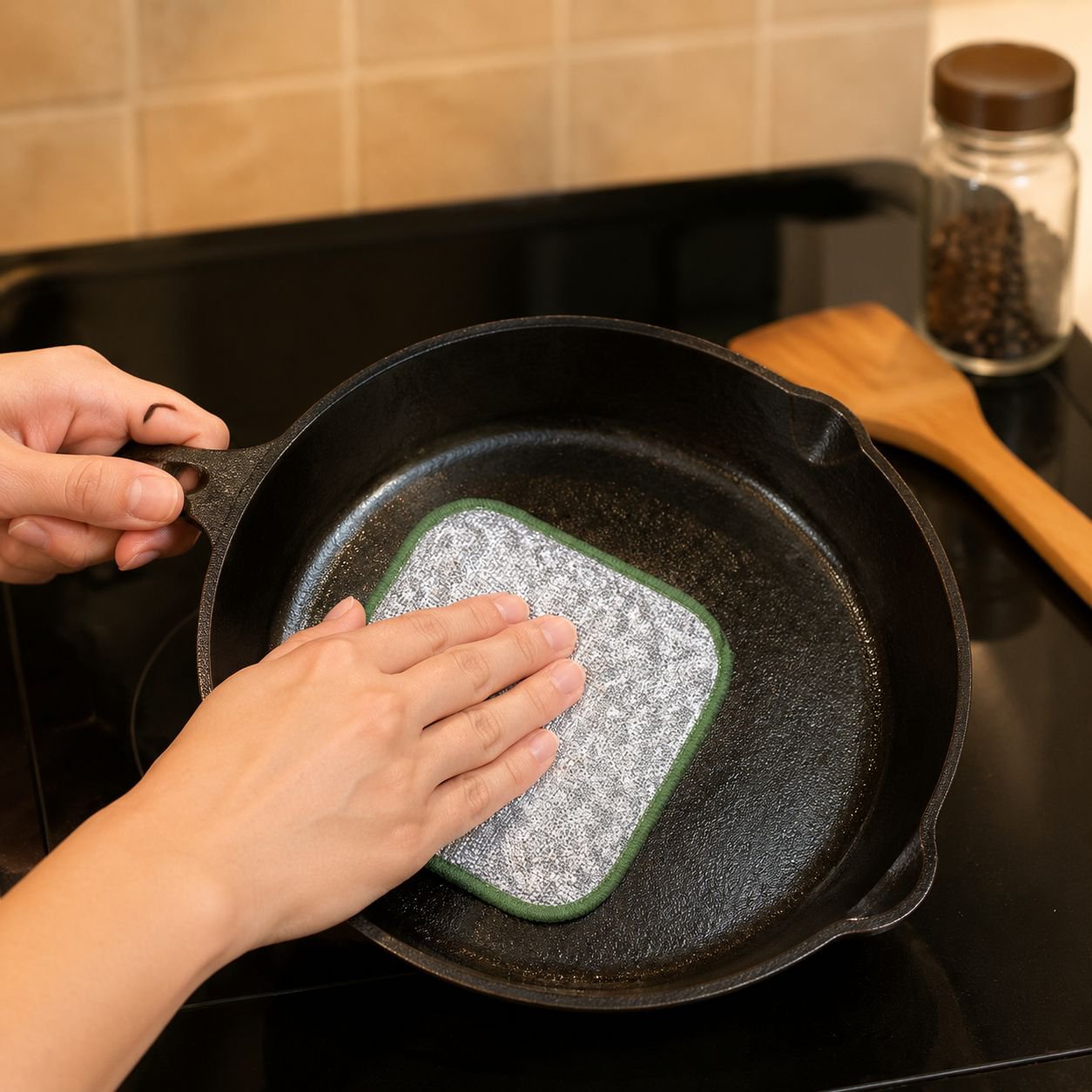 Paño de cocina de hilo plateado, limpieza sencilla, doble espesor