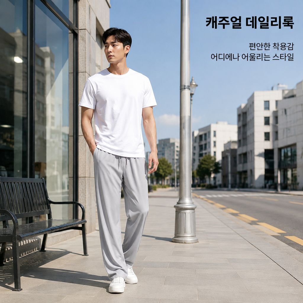 남성용 여름용 얇은 아이스 실크 캐주얼 팬츠