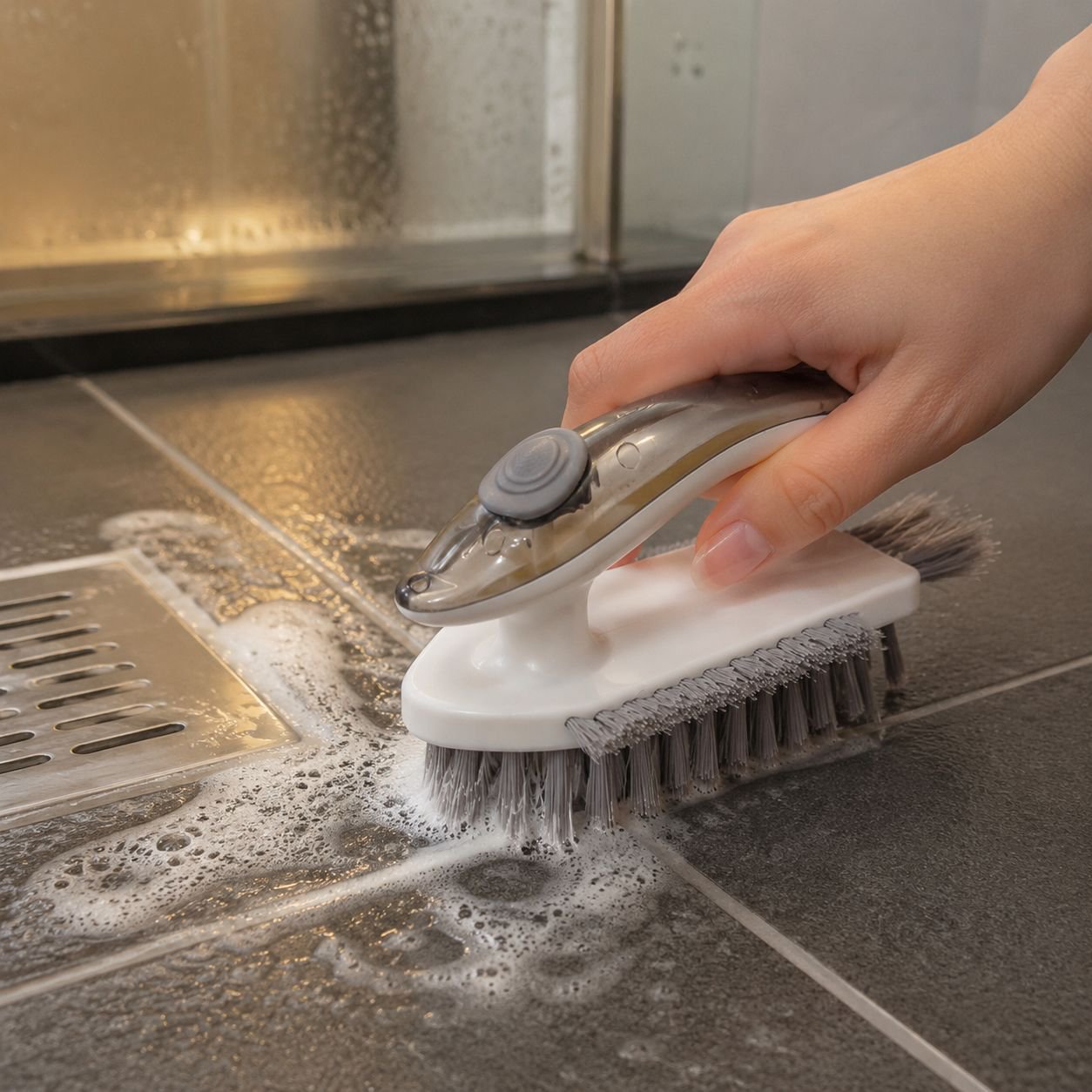 Durable grout brush for deep cleaning floor tiles