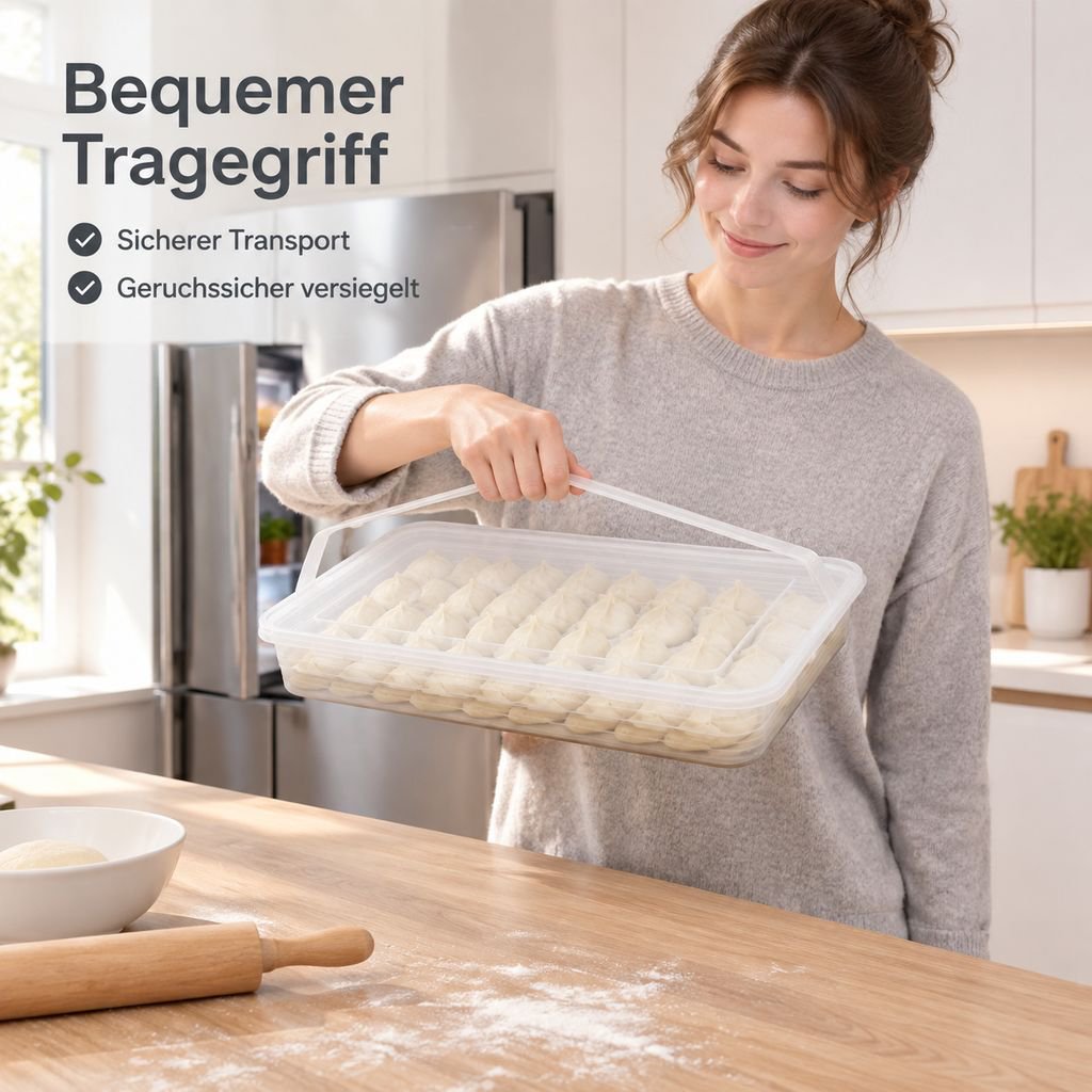 Teigtaschen Gefrierbox Dumpling Frischhaltebox für Kühlschrank Lebensmittelecht