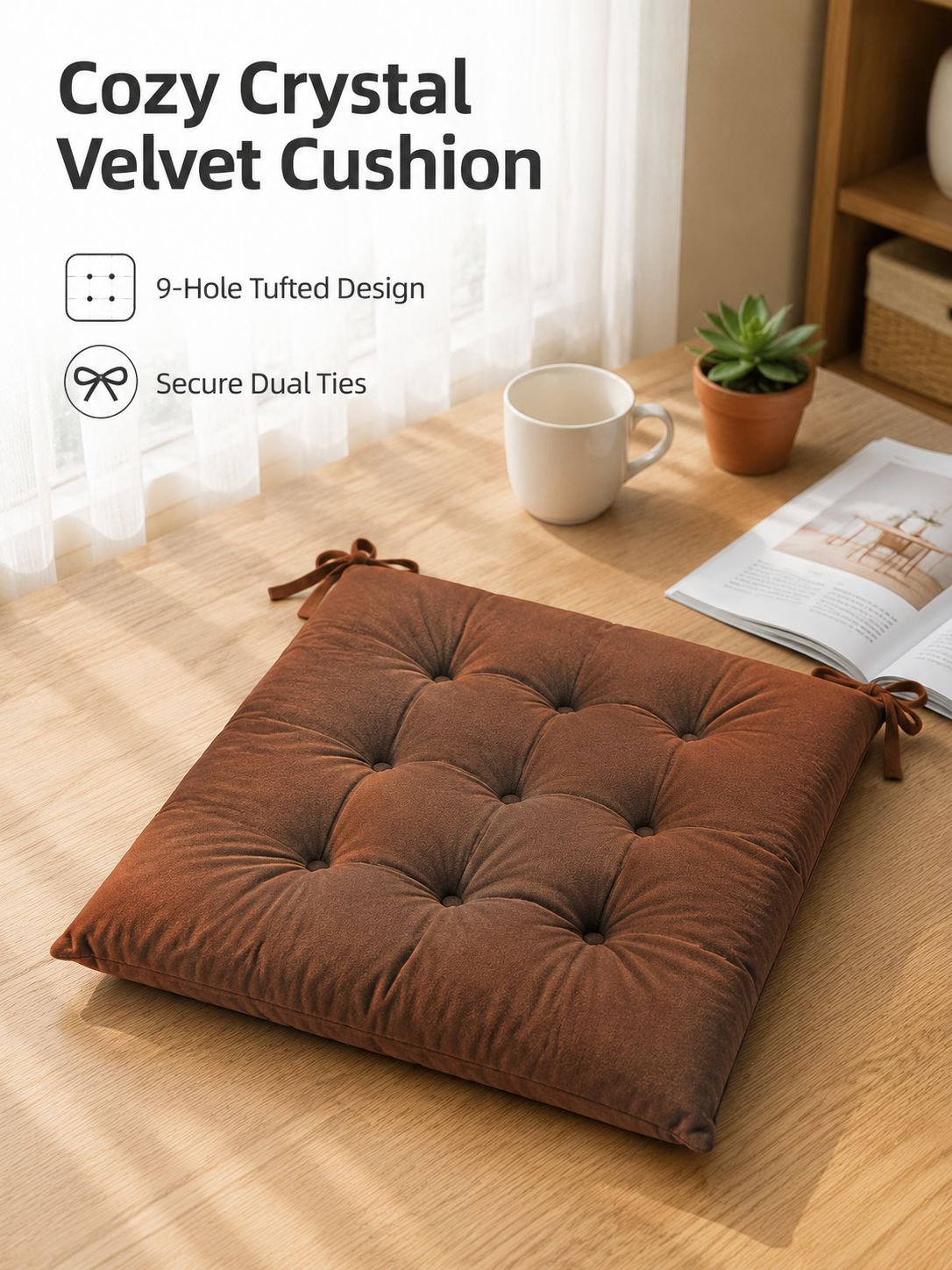 Crystal velvet seat cushion