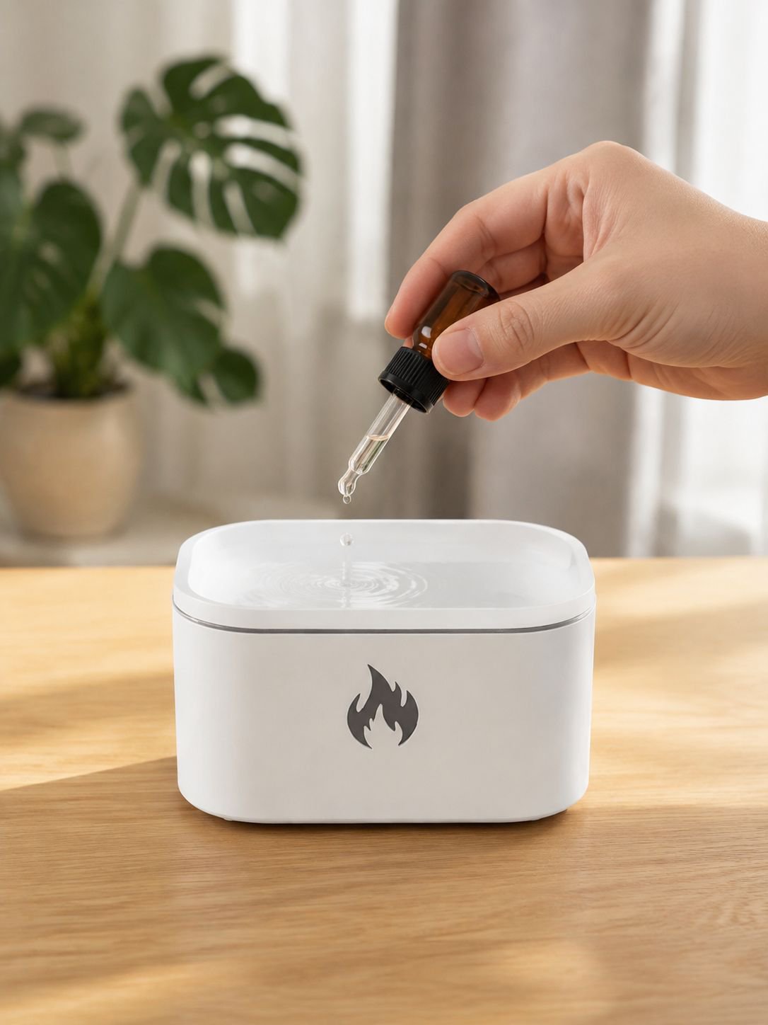 New Colorful Simulation Flame Aroma Diffuser USB Plug-in Home Desktop Ambient Night Light Atomizing 