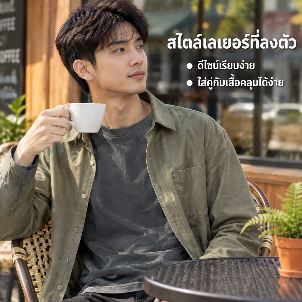 เสื้อยืดแขนยาวผ้าฝ้ายสำหรับผู้ชาย ดีไซน์ใหม่ ฤดูใบไม้ผลิ-ใบไม้ร่วง