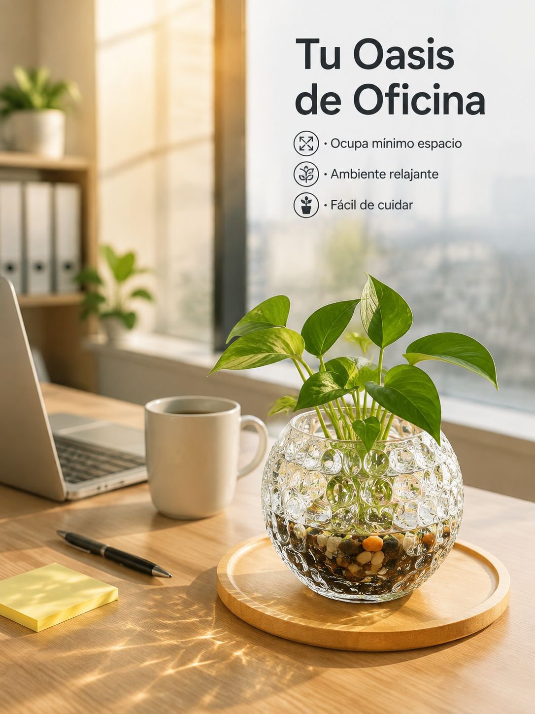 Florero de vidrio redondo transparente para plantas hidropónicas, diseño creativo