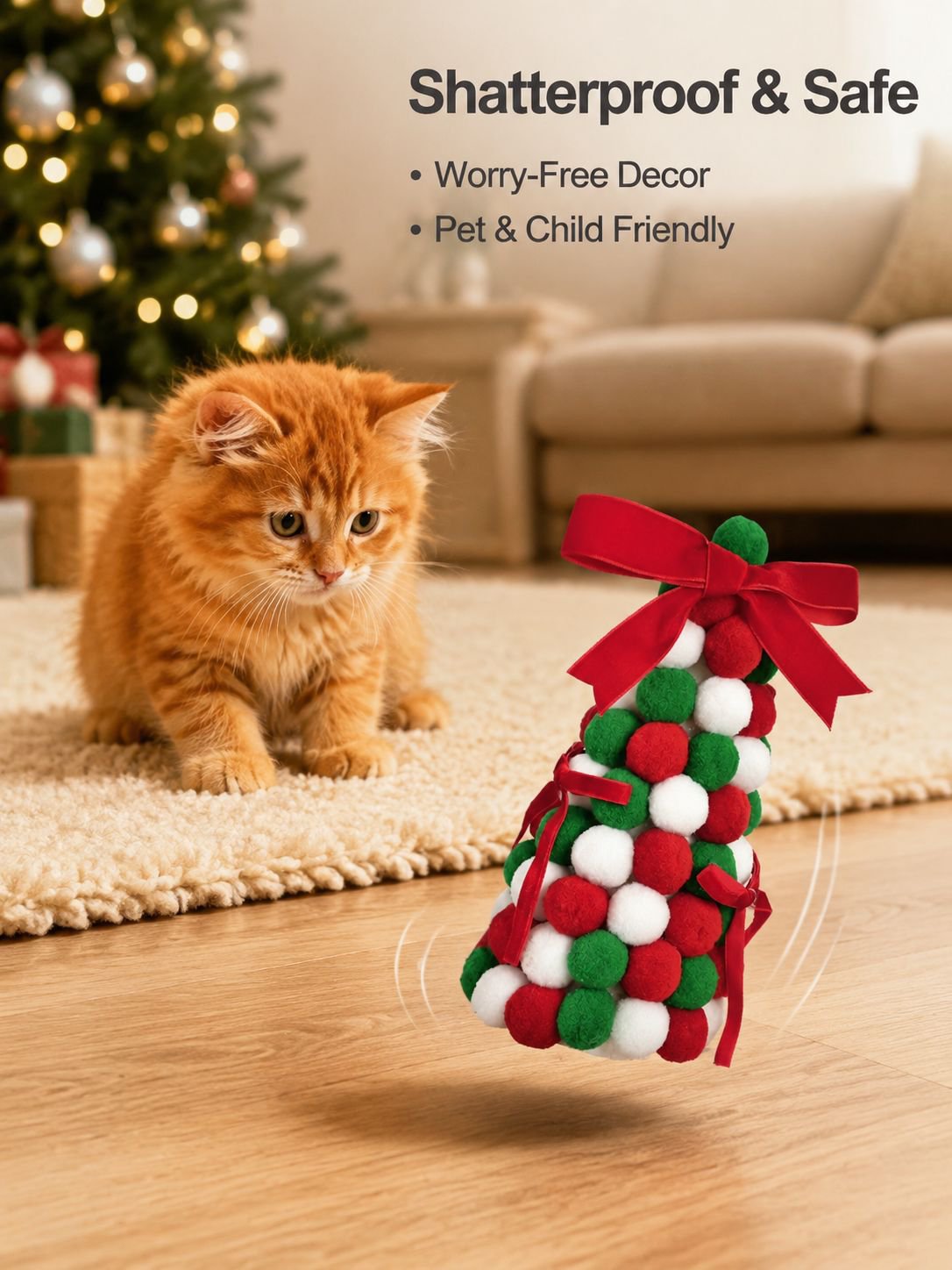 Pom-pom Christmas tree decorations