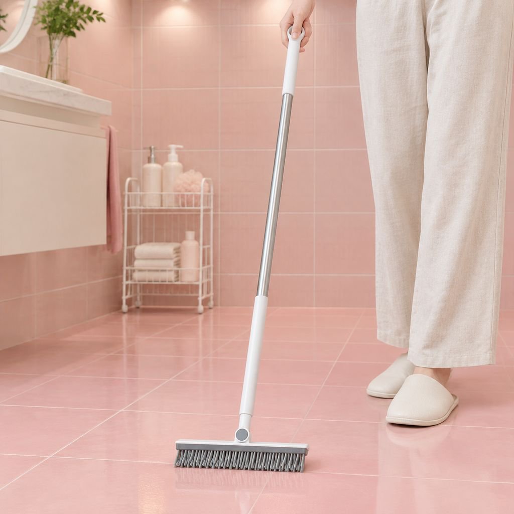 バスルーム用3in1クリーニングブラシ 長柄フロアブラシ 浴室隙間ブラシ 床磨き トイレブラシ