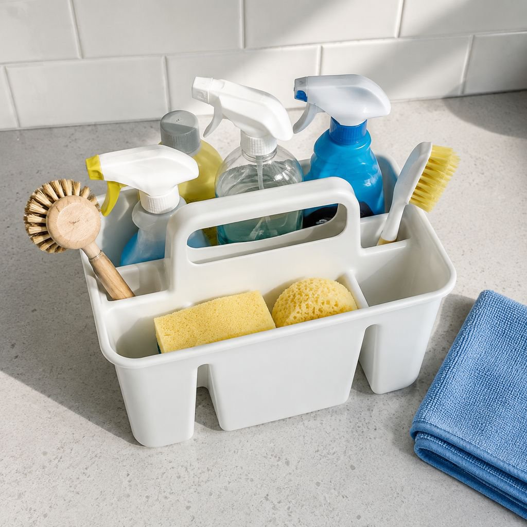Portable Divided Utility Caddy with multiple compartments