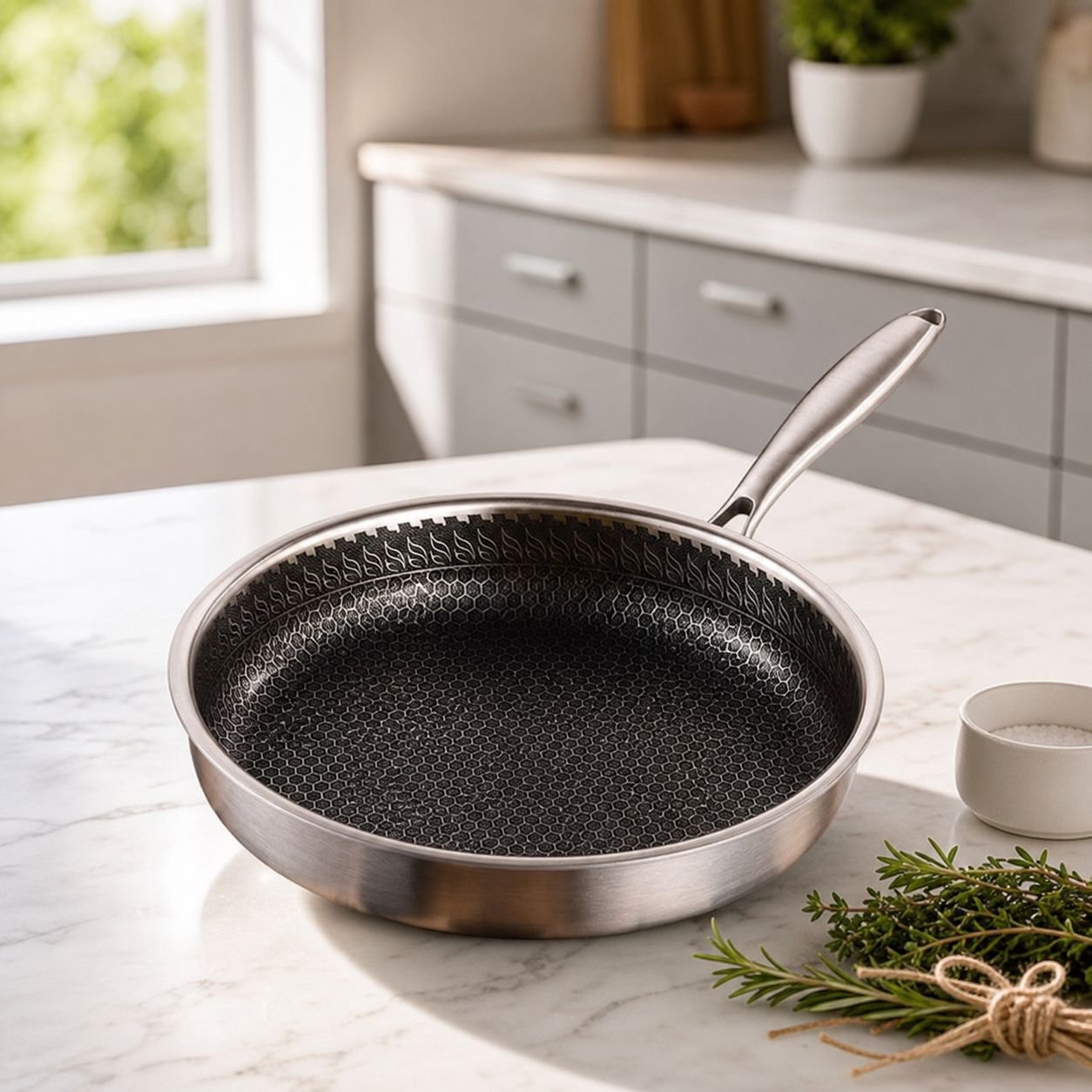 Home Essentials multifunctional triple layer steel frypan