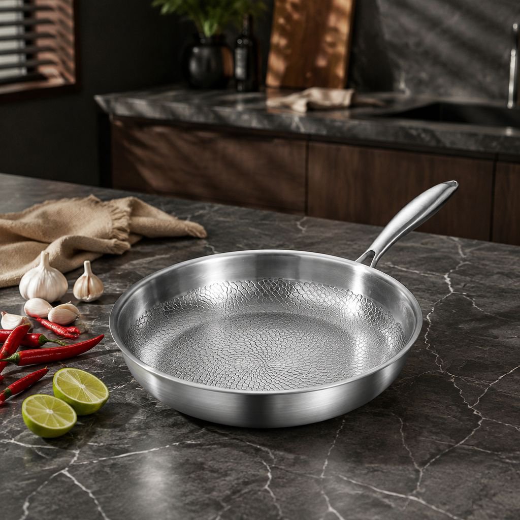 Uncoated Non-Stick Frying Pan