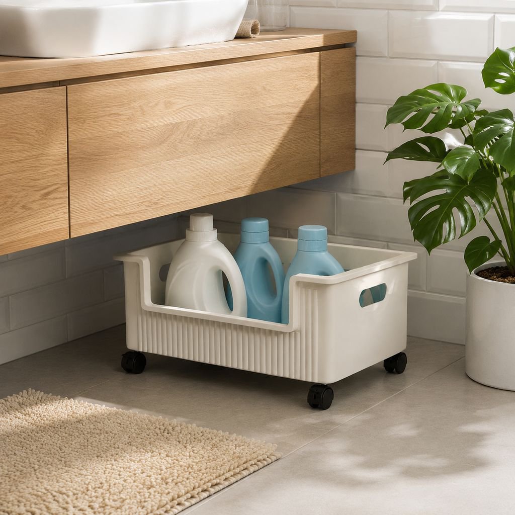 Bathroom cabinet under the shelf toilet sink movable laundry detergent rack balcony washing machine 