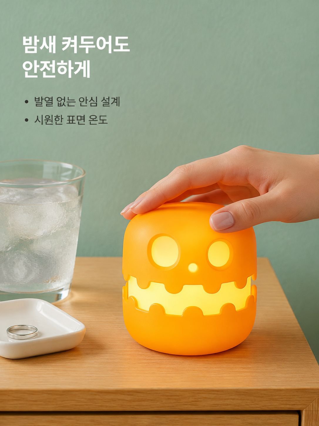 호박 머리 모양 야간 조명