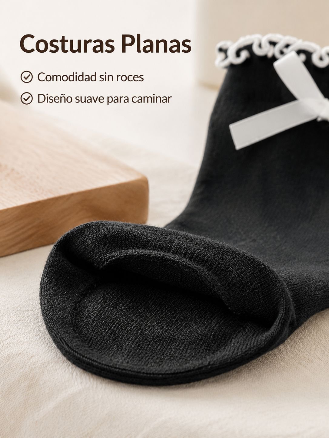 Calcetas finas de verano para mujer con volantes y moño, perfectas para zapatos tipo mocasín