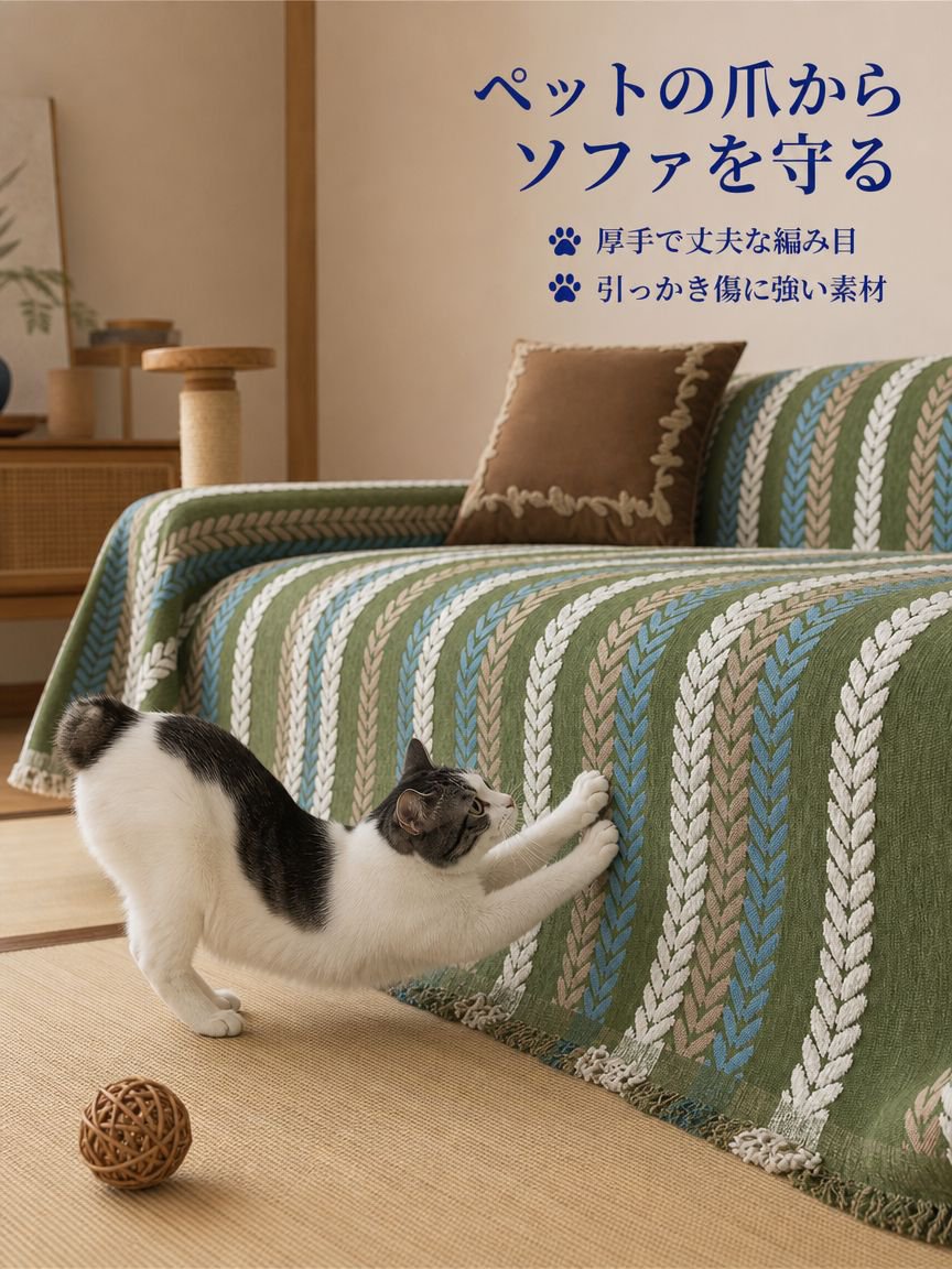 レトロスタイルソファカバー