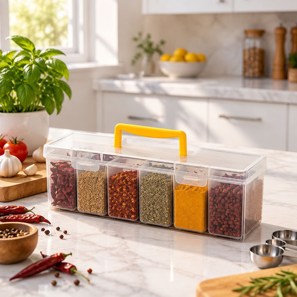 Household Cabinet Spice Airtight Box Kitchen Plastic Seasoning Storage Jar