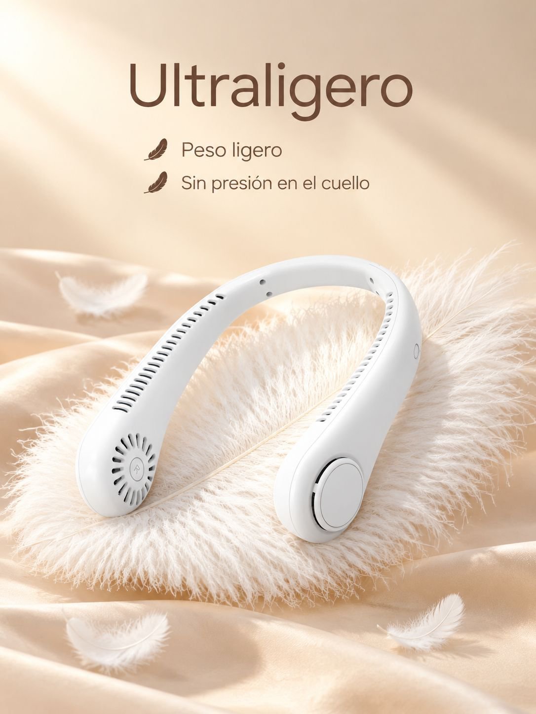 Nuevo ventilador de cuello, recargable por USB, pequeño portátil para exteriores, turbina de bajo ru