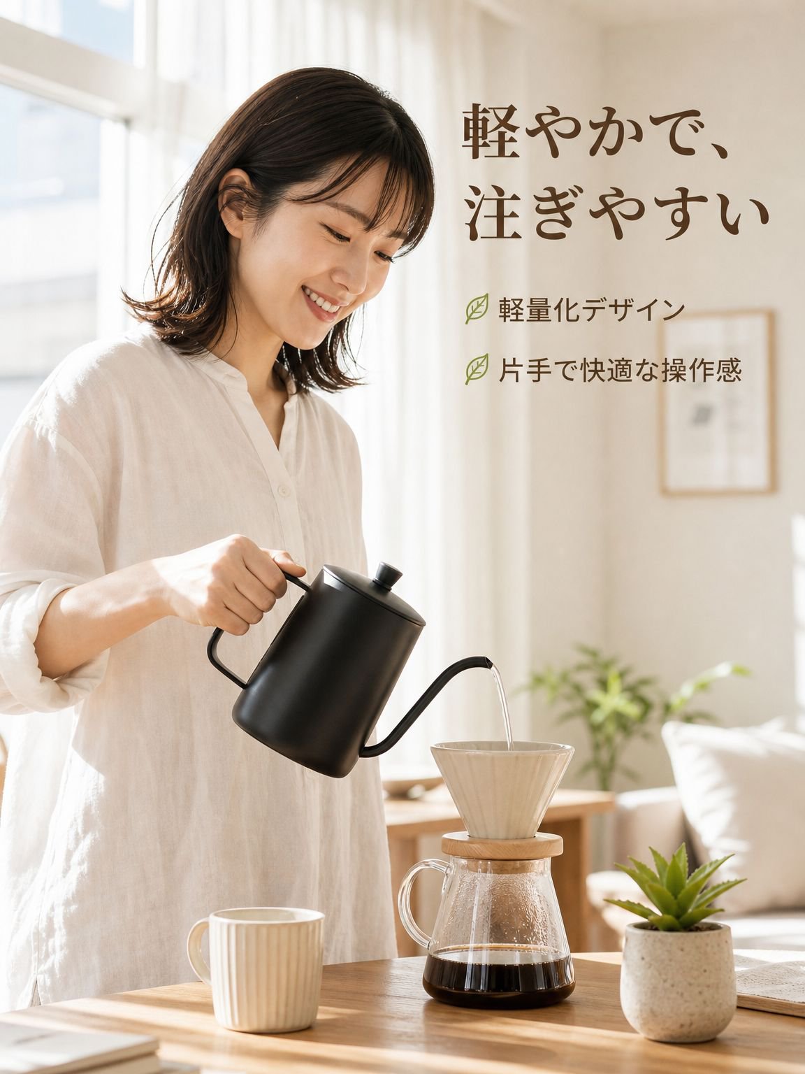 ステンレスハンドドリップコーヒーポット