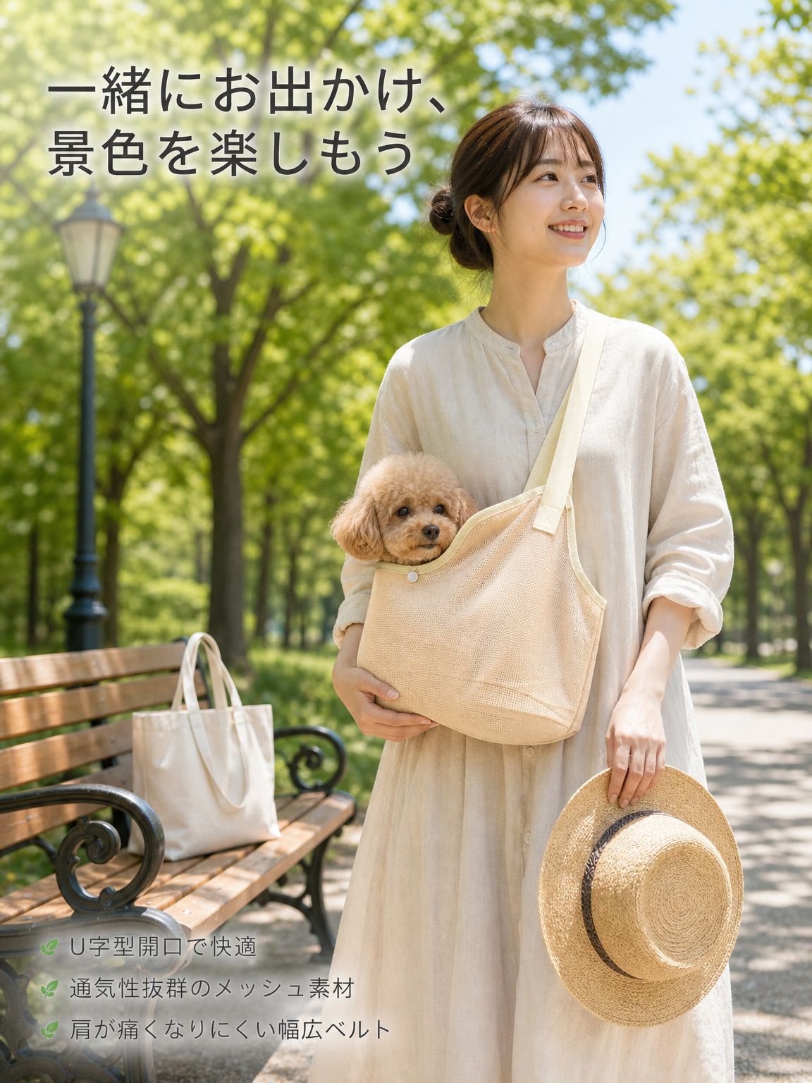 通気性の良いペット用犬リュック