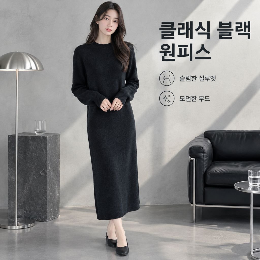 여성용 프리미엄 가을/겨울 니트 원피스 – 미디 기장 및 무릎 길이 스타일