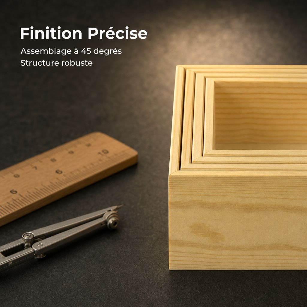 Boîte de rangement de bureau en bois
