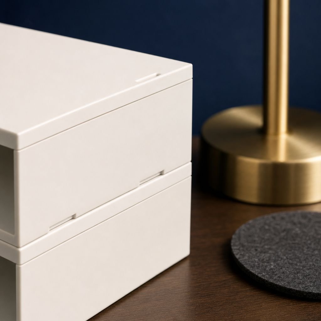 Neat and tidy multi-layer drawer organizer in use