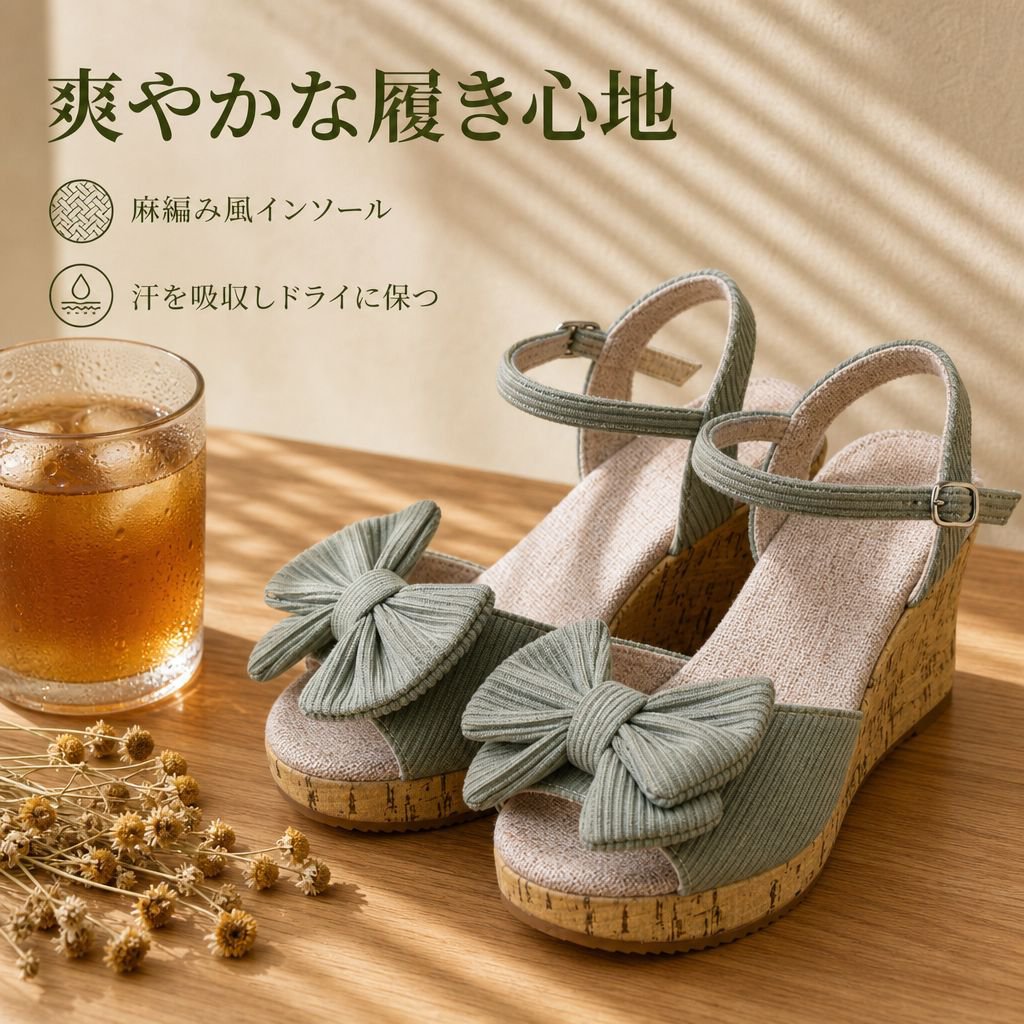 レディース 大きいサイズ 厚底 ウェッジサンダル ハイヒール おしゃれ 快適