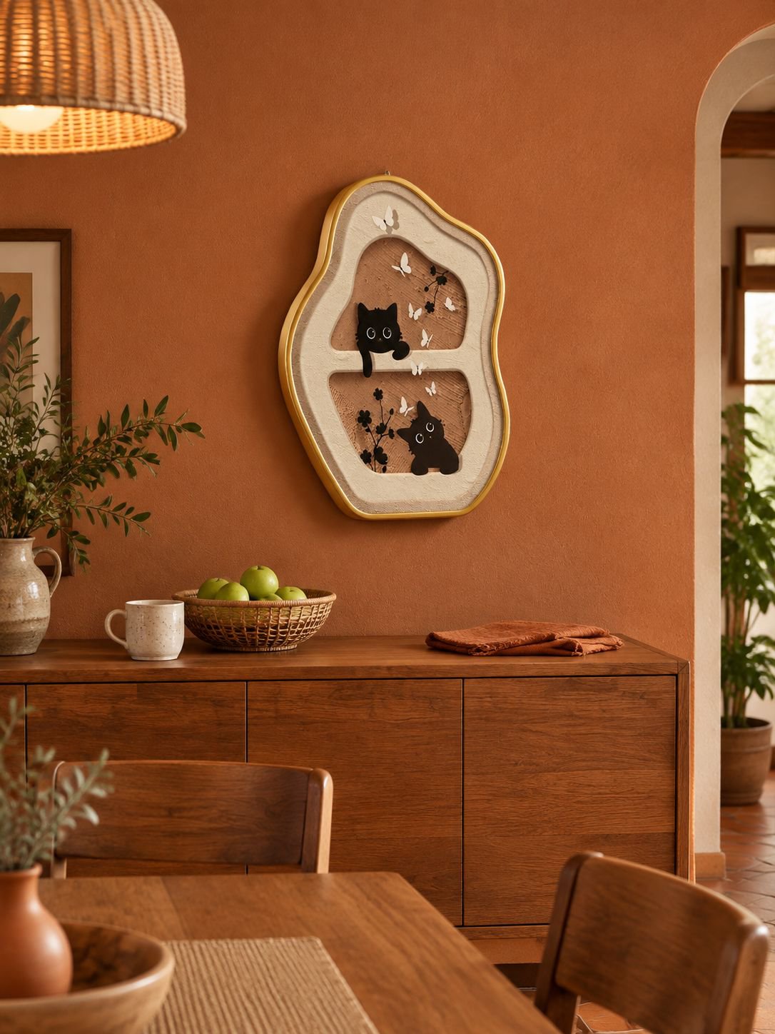 Cuadro decorativo minimalista en tonos crema