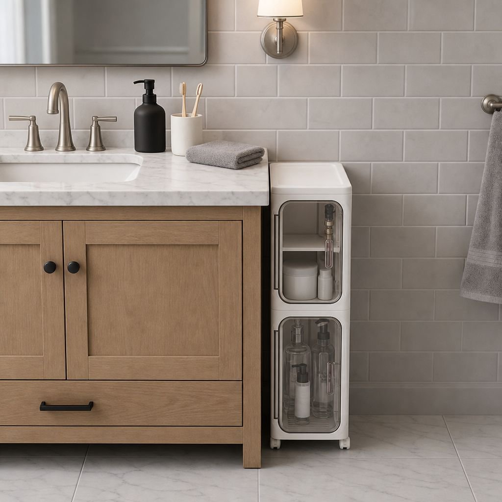 Easy-to-install foldable bathroom cabinet