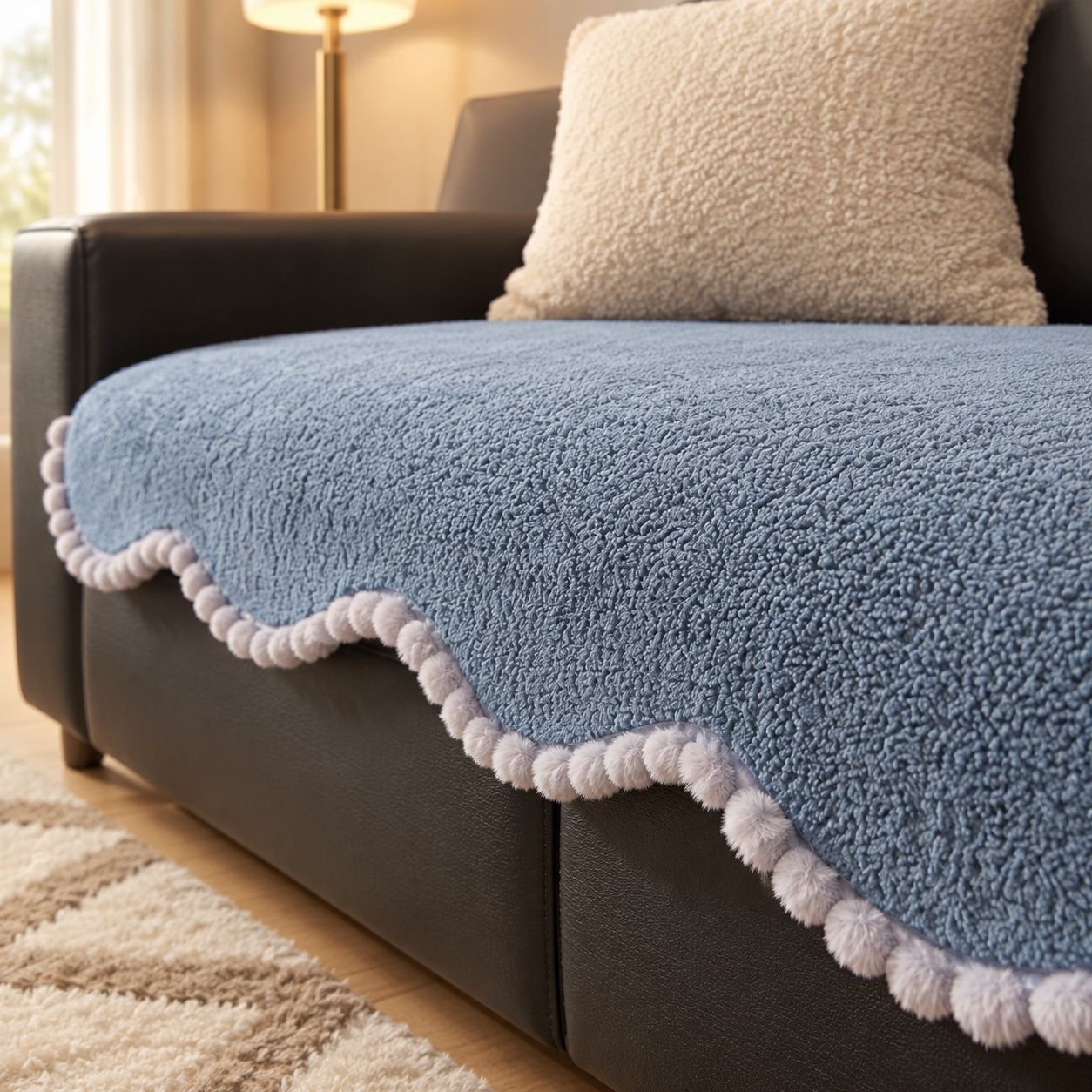 Lambswool premium sofa cushion, thickened, non-slip