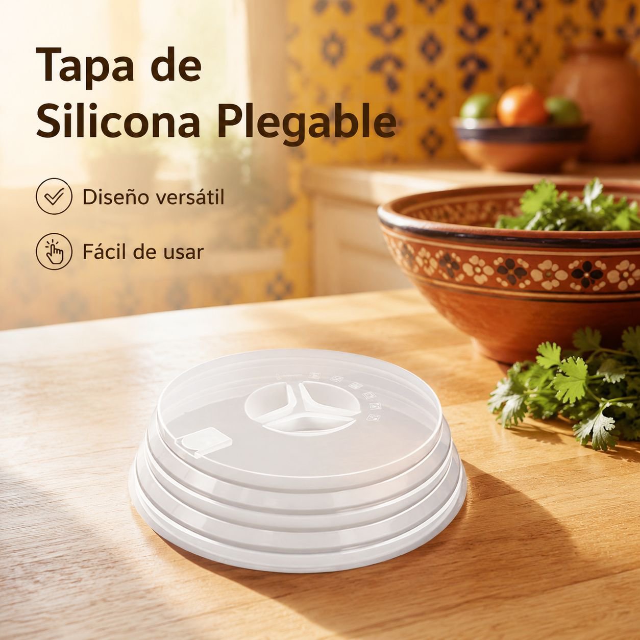 Tapa plegable para bandeja de vapor, apta para vaporeras y ollas de vapor