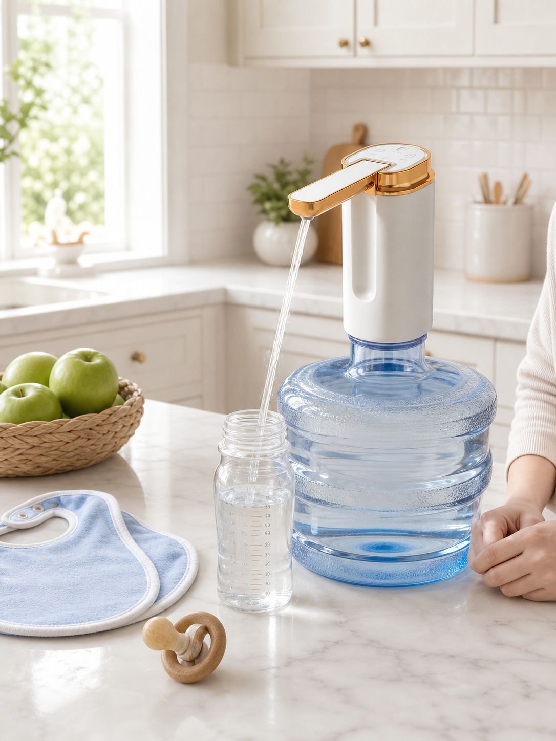 Compact water suction device for camping