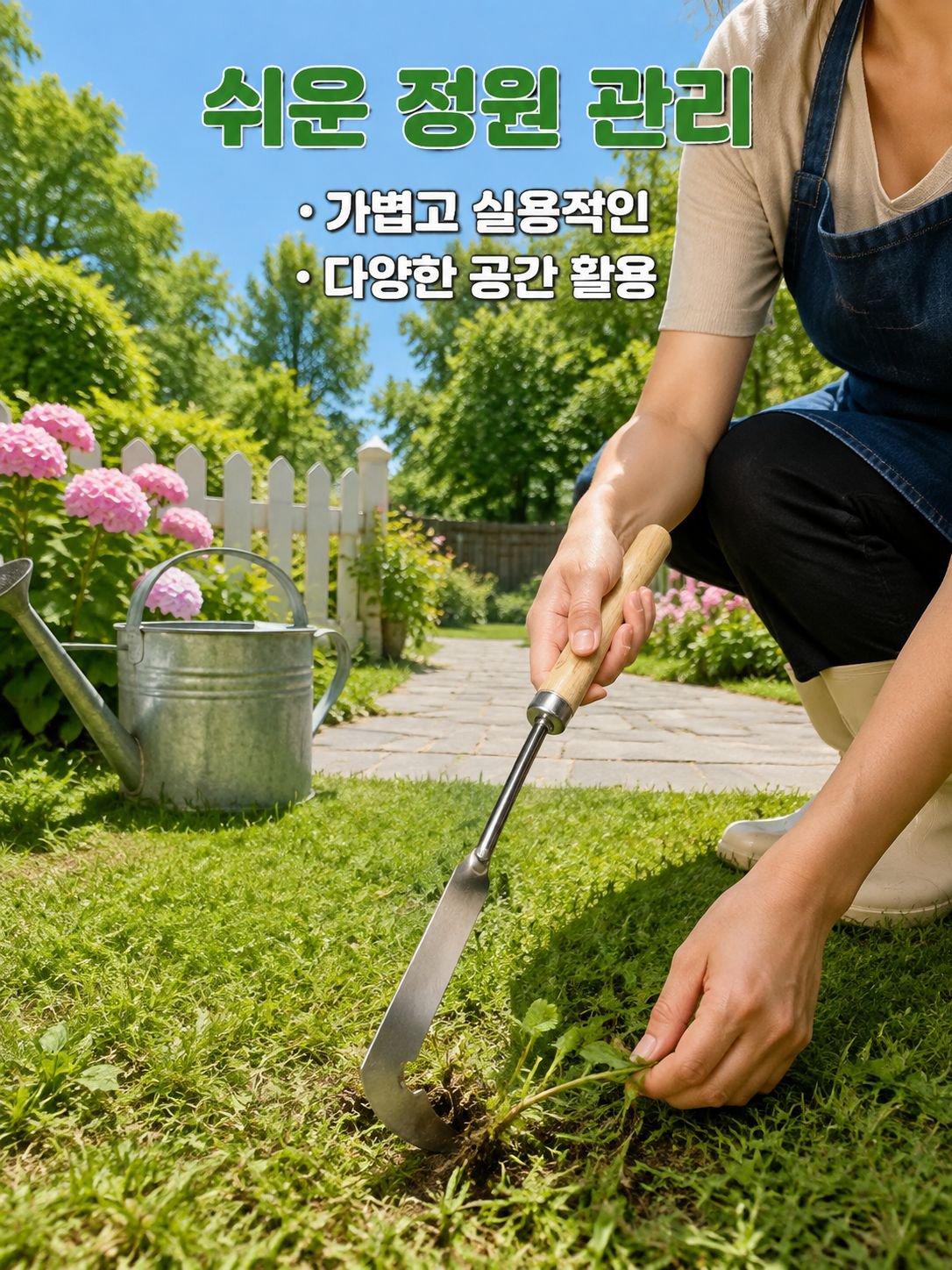 인공 7자 칼 제거 스테인리스 잡초 뽑기 신기