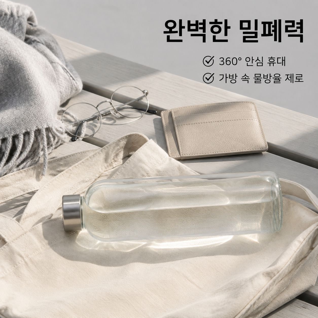 투명 스테인리스 스틸 뚜껑 유리 물컵