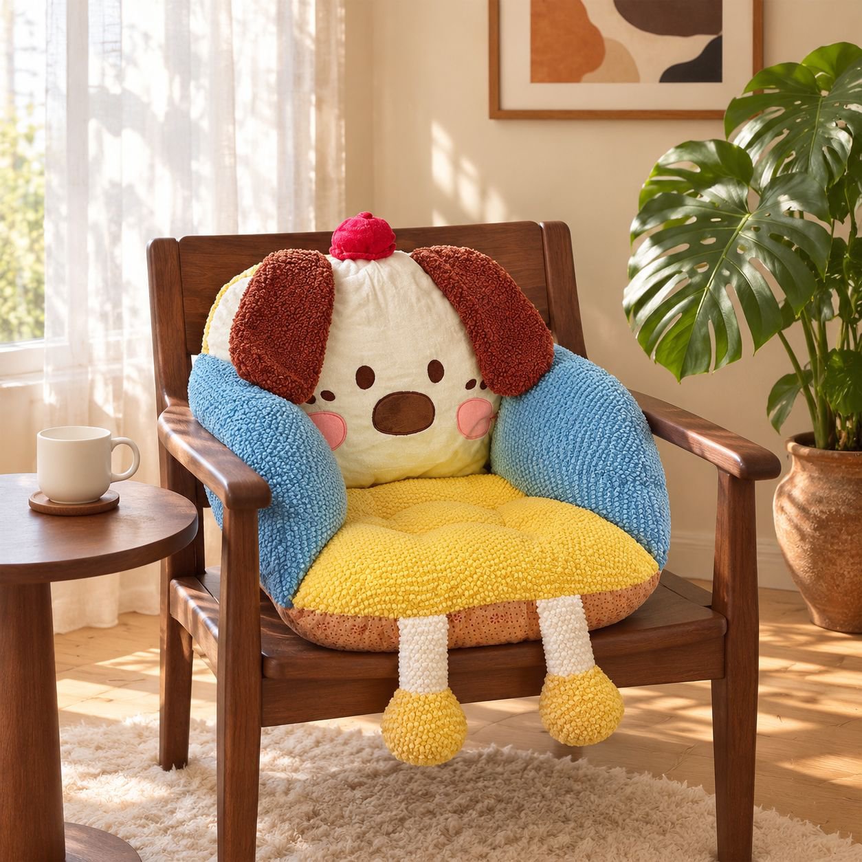 Cute Puff Puppy Puppy Seat Cushion