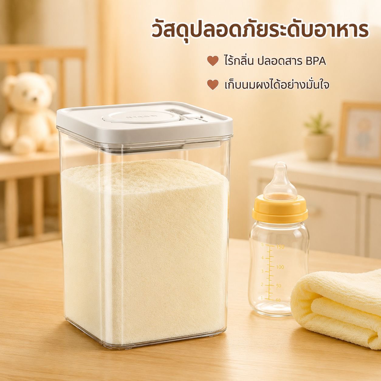 กล่องเก็บธัญพืชใสแบบกดซีลสูญญากาศพลาสติก