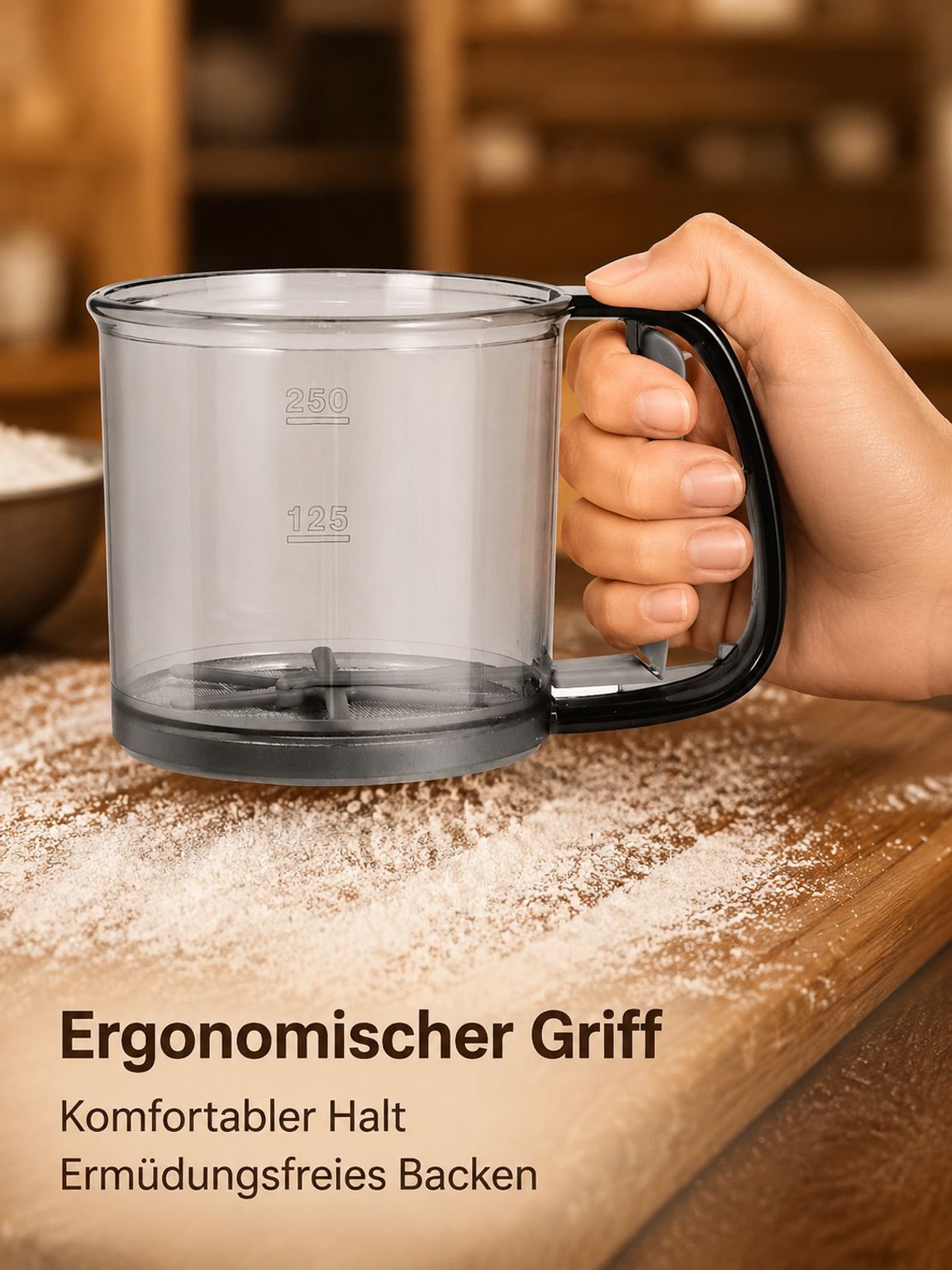 Halbautomatisches Hand-Teigsieb