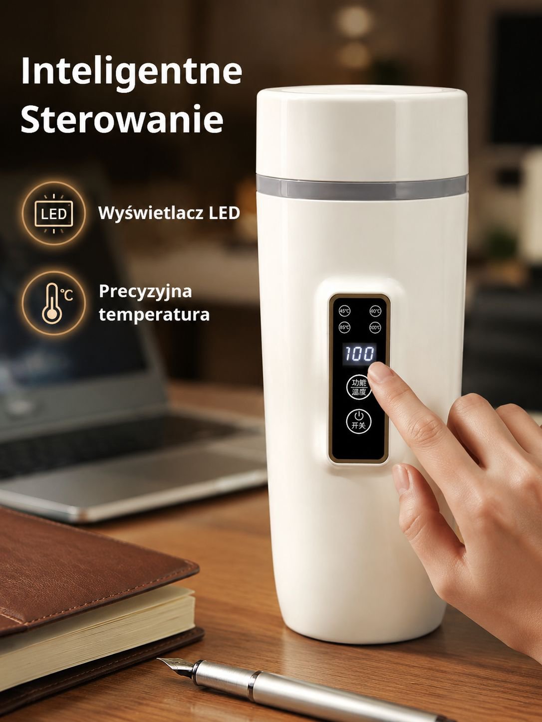 Przenośny, elektryczny kubek na gorącą wodę, wielofunkcyjny kubek na wodę 110 V, inteligentny czajni