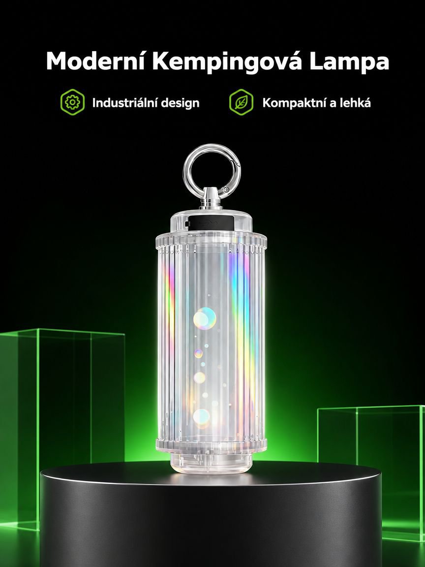 Venkovní kempingová lampa, atmosférická lampa do stanu