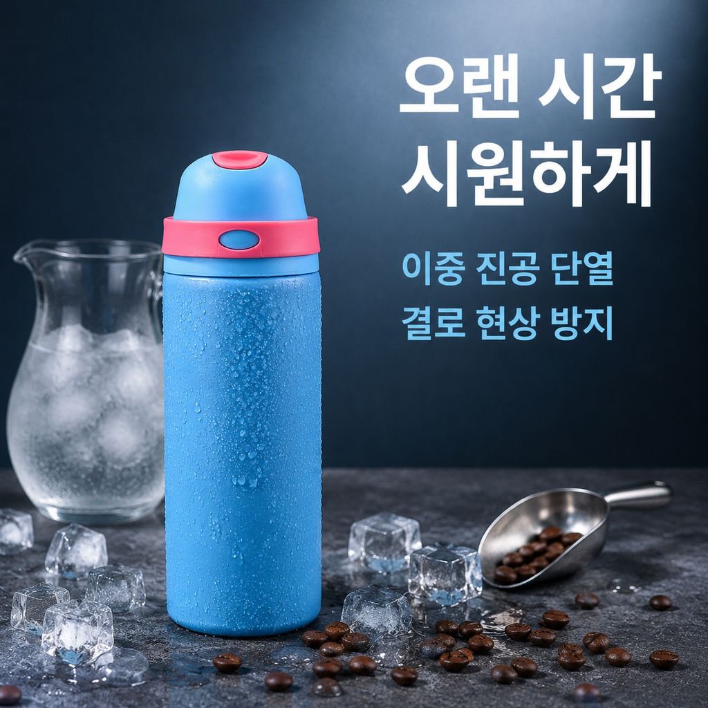 고급디자인 스테인리스 빨대컵 야외용 휴대 보온물병