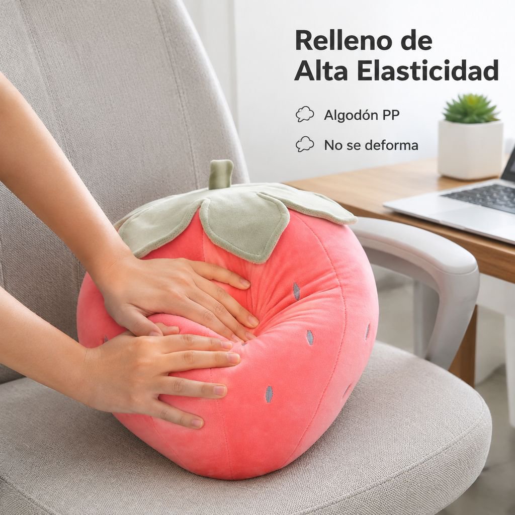 Almohada de Peluche con Diseño de Fresa Linda