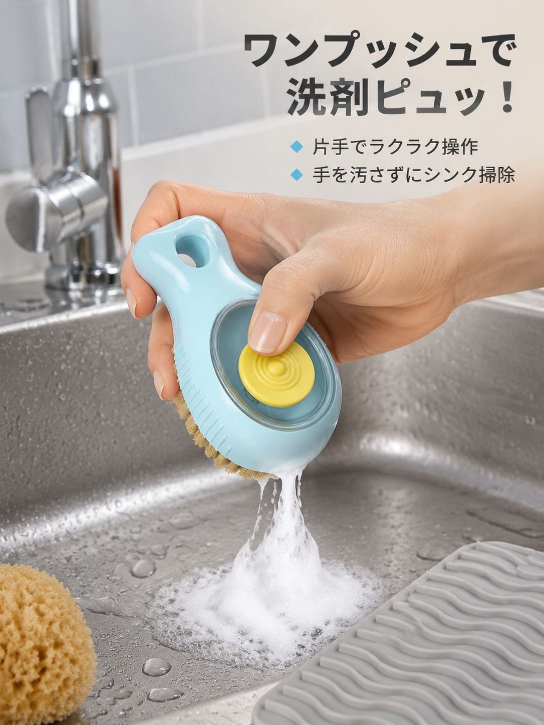 シンク用クリーニングブラシ 多機能コーナーブラシ