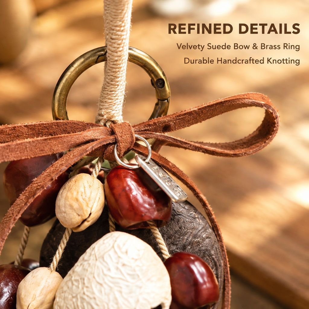 Natural Nut Shell Wind Chime DIY Kit Plant Seed Sound Therapy Rattle Bag Charm