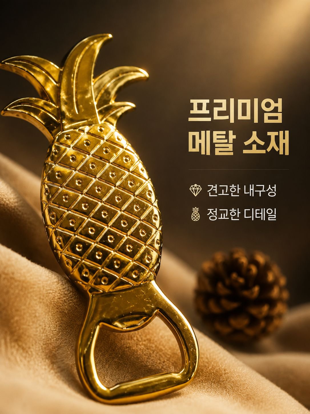 창의적인 파인애플 병따개 메탈 음료 오프너
