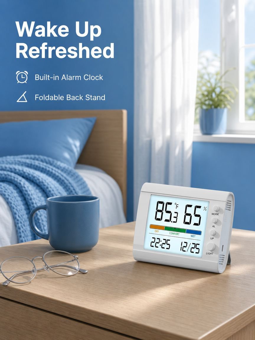 Multifunctional Luminous Digital Temperature and Humidity Meter
