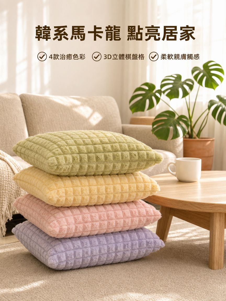 純色沙發靠墊