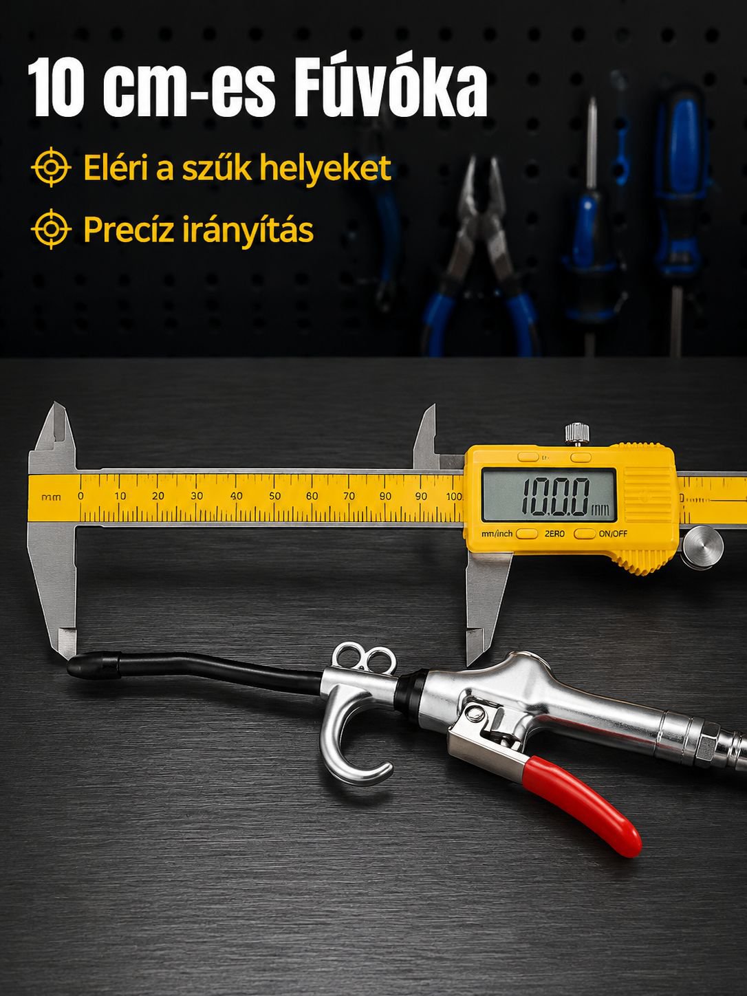 Pneumatikus tisztító pisztoly autószereléshez